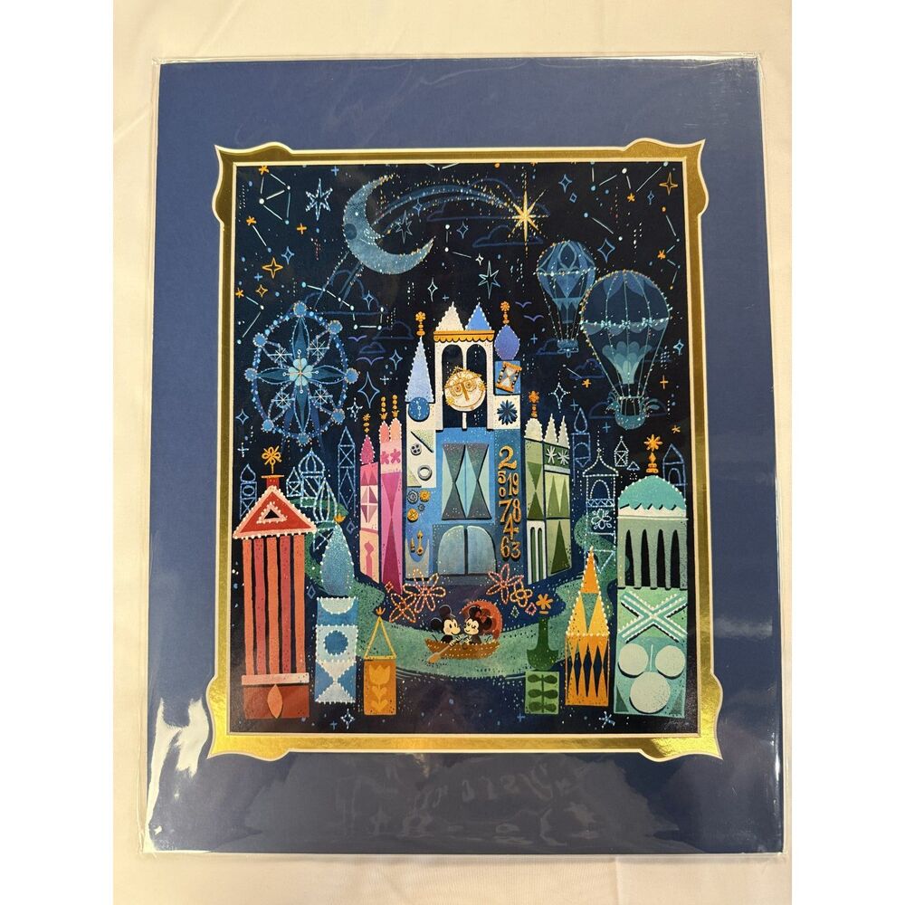 Disney Parks World of Dreams Art Print Josey Tsao Small World 14x18
